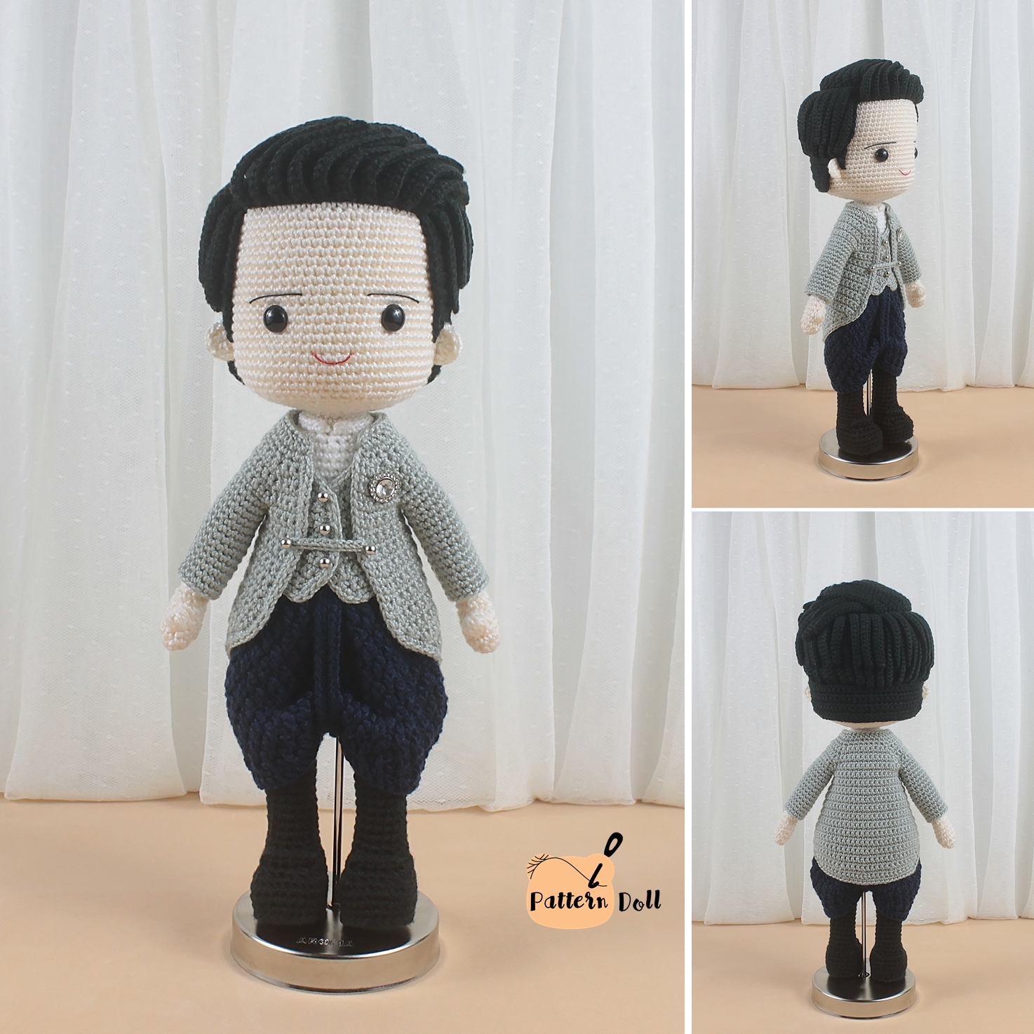 ตุ๊กตาถักคู่แต่งงานชุดไทยประยุกต์ ๑