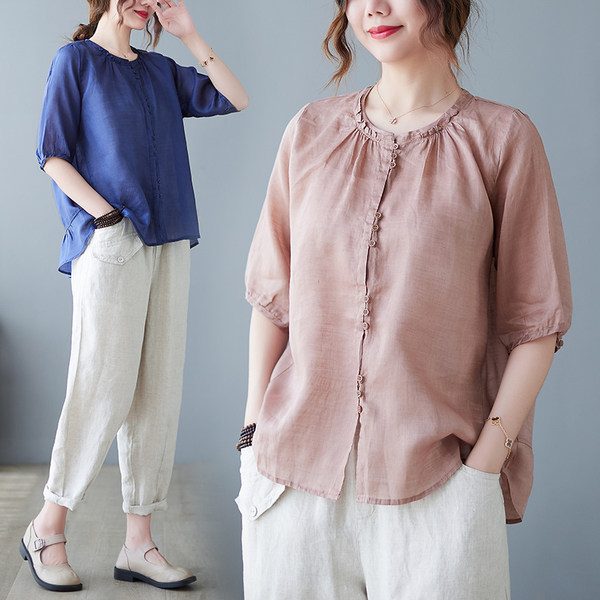 เสื้อลินิน แบบเสื้อสวยๆ เสื้อผ้าฝ้ายลินิน เสื้อเชิ้ตผ้าลินิน BY LININ