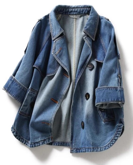 เสื้อคลุมยีนส์ เสื้อ Jacket ยีนส์ ใส่แบบหลวม ๆ แนวสาวเซอร์ น่ารัก ๆ เสื้อยีนส์ วัยรุ่น แบบตัวใหญ่ 558741