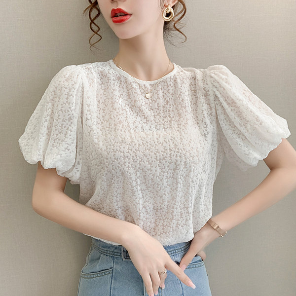 เสื้อลูกไม้ แขนสั้น
