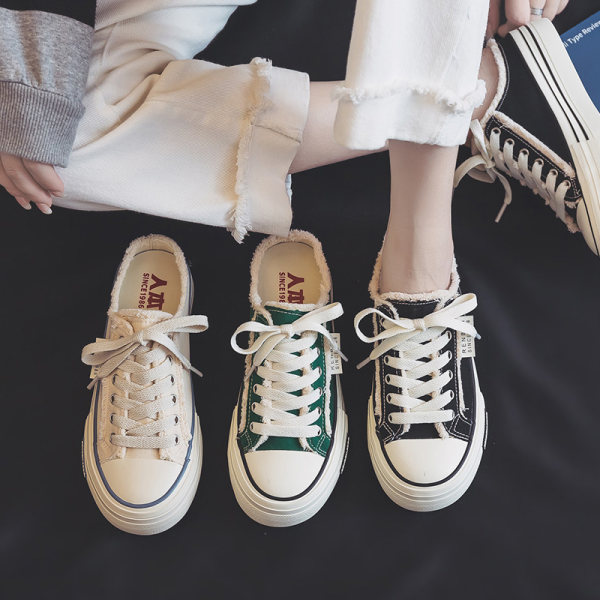 รองเท้าผ้าใบ รองเท้าลำลอง รองเท้าผ้าใบลำลอง รองเท้าแฟชั่นแบบสวม Slipper Shop