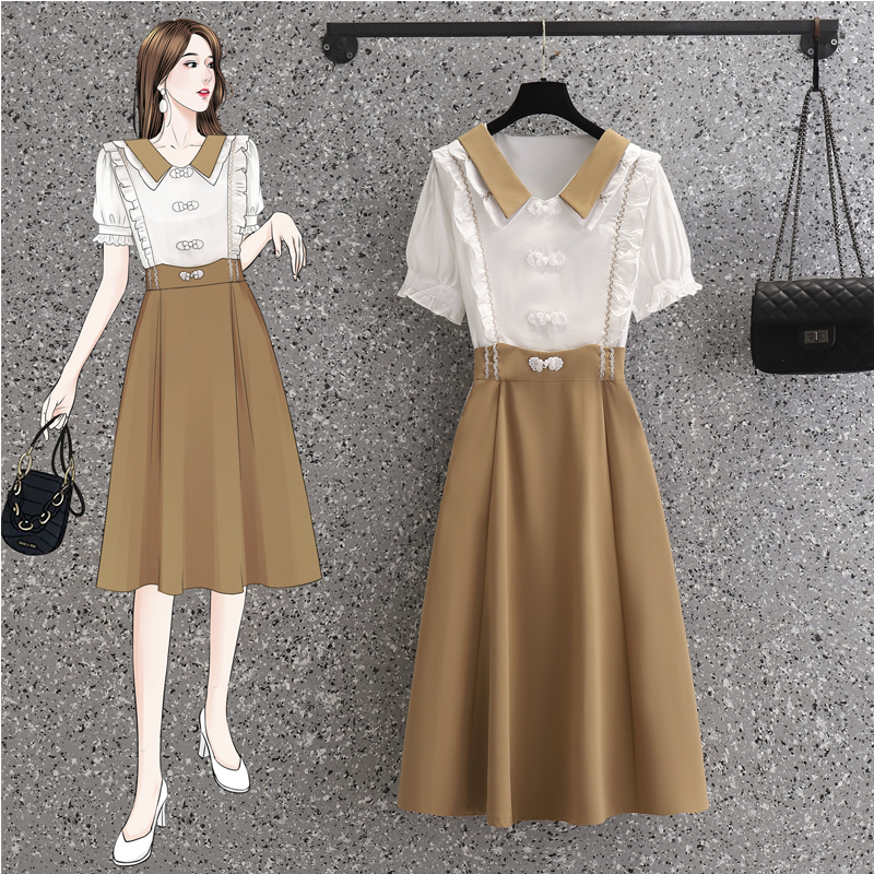เดรสแขนสั้น มีไซส์ L-4XLอก 38-47 นิ้ว ใส่ได้ทั้งสาวหุ่นดีน่ารักจนถึงสาวอวบพลัสไซส์