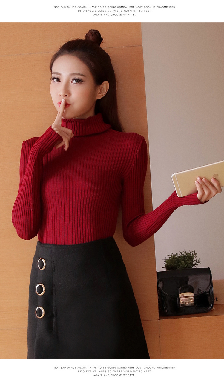 สีแดงเข้ม : เสื้อสเวตเตอร์ ไหมพรมคอเต่าพับได้ ผ้าร่อง ยืดได้เยอะ หุ้มถึงมือ พร้อมส่ง