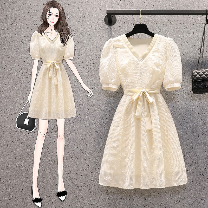 เดรสแขนสั้น มีไซส์ L-4XLอก 38-47 นิ้ว ใส่ได้ทั้งสาวหุ่นดีน่ารักจนถึงสาวอวบพลัสไซส์