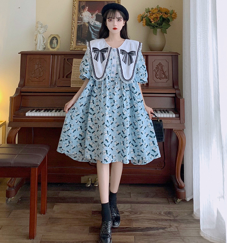 เดรสวัยรุ่น-เดรสคนอ้วนวัยรุ่น L-4XL(อก38-46 นิ้ว)