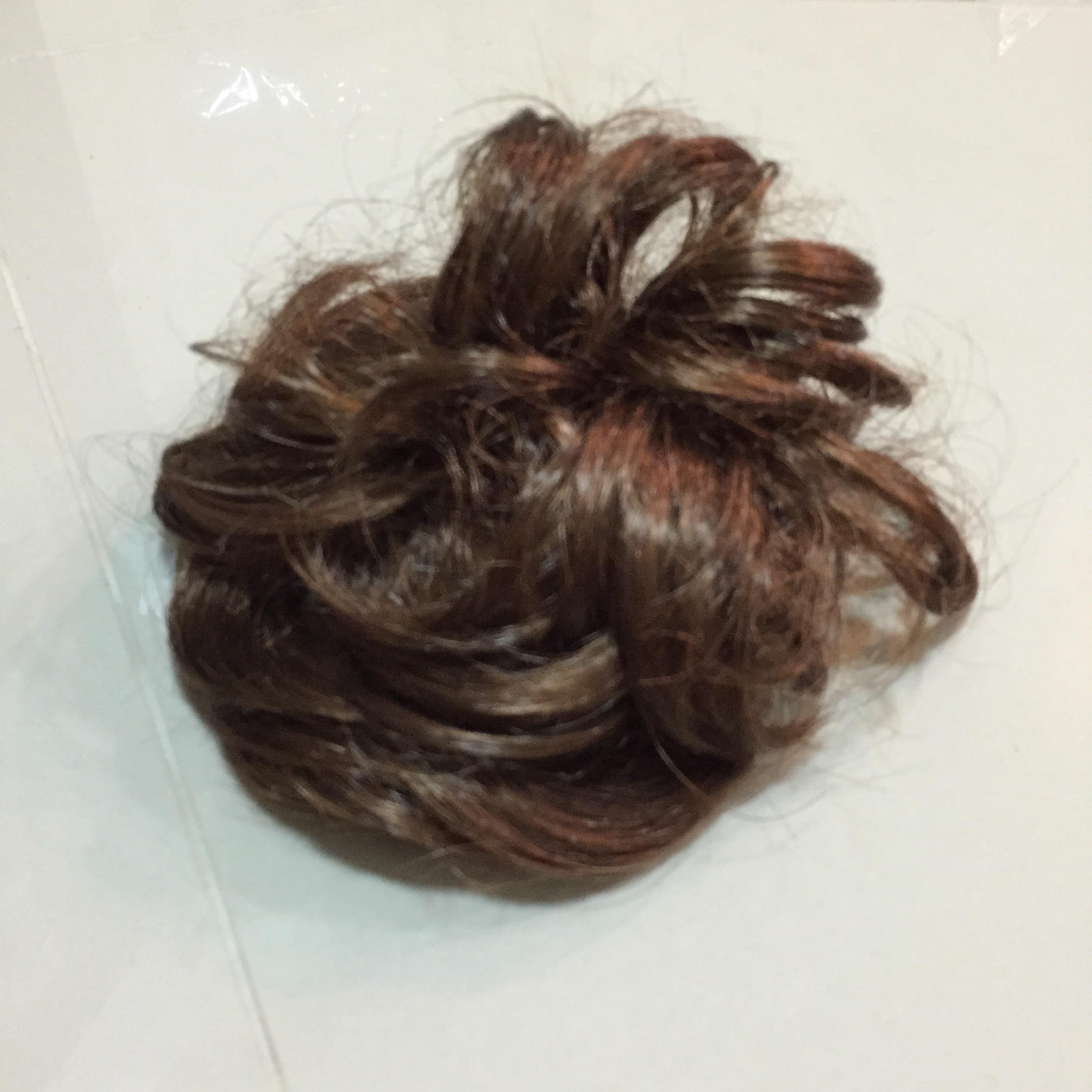 ดังโง๊ะ ผมลอน สีน้ำตาล เป็นยางยืด เส้นผมทำมาจากไหมญี่ปุ่นเป่าลมอุ่นได้ค่ะ ภาพถ่ายจากสินค้าจริง ตามภาพ