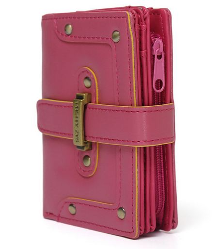 กระเป๋าสตางค์ผู้หญิง ใบสั้น กระเป๋าสตางค์ หนัง Pu แฟชั่น เก๋ ๆ มีสาย เข็มขัด คาดด้านหน้า แยกช่องซิป ใส่เหรียญ ใส่บัตรได้เยอะ 115726