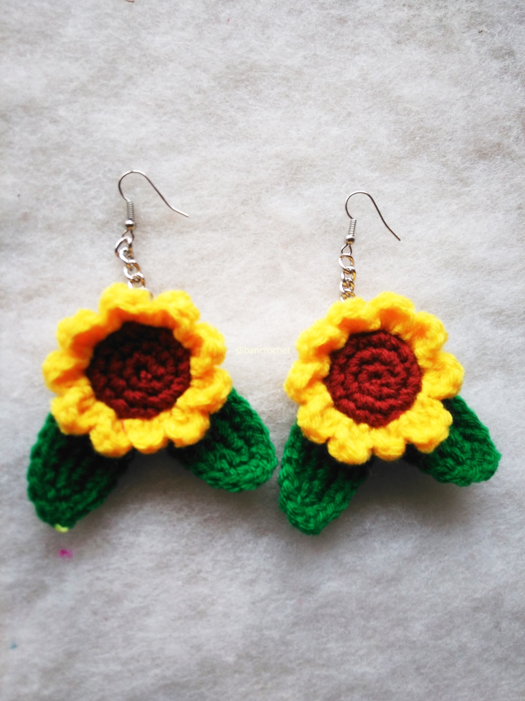 ต่างหูถักโครเชต์ crochet earrings หลากสี 5 นิ้ว