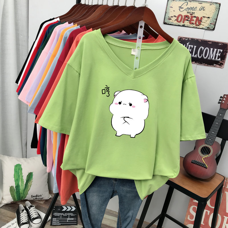 เสื้อยืดคอตตอน สกรีนลายน่ารัก มีหลากหลายสี ส่งฟรีทั่วไทย BY JIMIAO