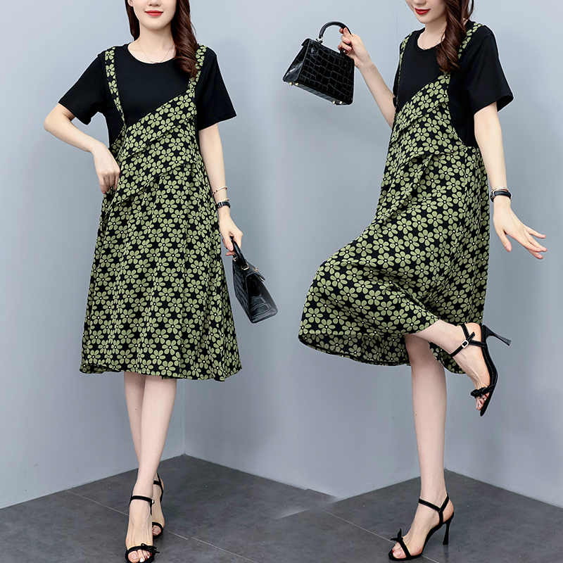 เดรสแขนสั้น มีไซส์ L-5XLอก 38-48 นิ้ว ใส่ได้ทั้งสาวหุ่นดีน่ารักจนถึงสาวอวบพลัสไซส์