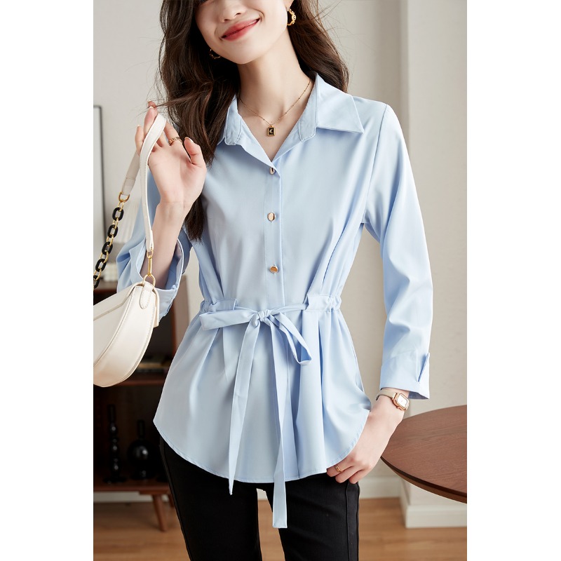 เสื้อเชิ้ตผู้หญิงแขนยาว เสื้อเชิ้ตผู้หญิงใส่ทํางาน 390 บาทต่อชิ้น ฟรีค่าจัดส่ง
