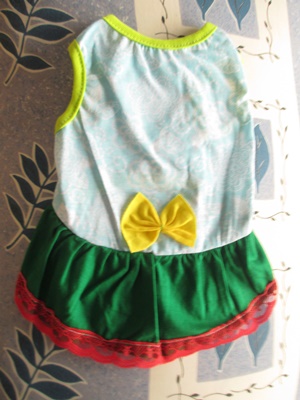 เสื้อน้องหมา-น้องแมวกระโปรงผ้ายืด คอ7" ยาว10" #444-015