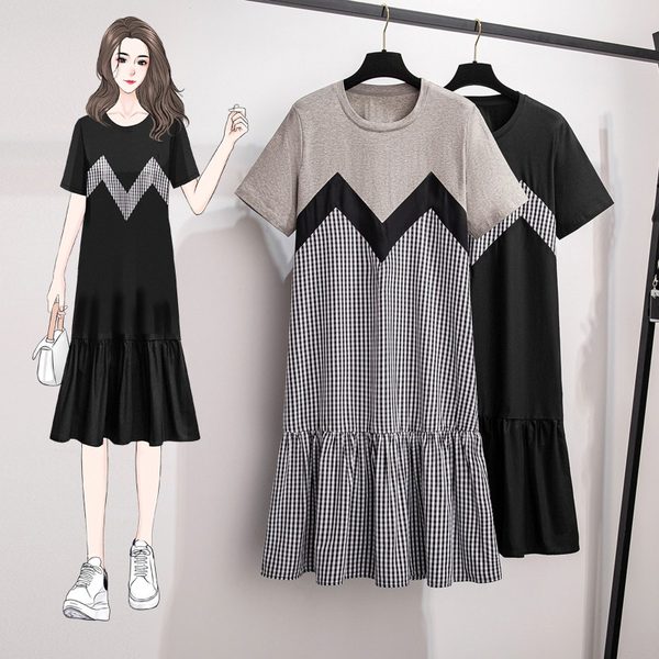 เดรสคนอ้วน เดรสสาวอวบ ชุดเดรสคนอ้วนวัยรุ่น BY PLUS SIZE Girl