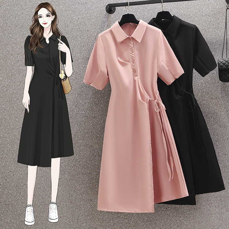 เดรสแขนสั้น มีไซส์ L-4XLอก 38-47 นิ้ว ใส่ได้ทั้งสาวหุ่นดีน่ารักจนถึงสาวอวบพลัสไซส์