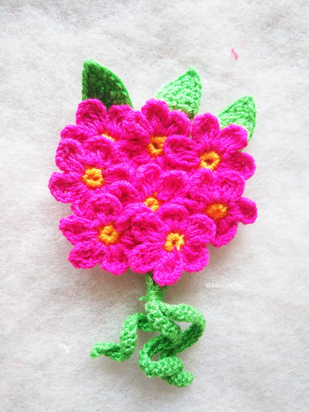 เฉพาะราคาส่ง ช่อดอกไม้จิ๋วถักโครเชต์ Mini flower bouquet crochet (only wholesale) สำเนา หลากสี 5 นิ้ว