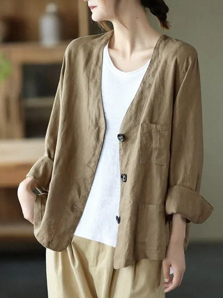 เสื้อลินิน เสื้อผ้าฝ้ายลินิน เสื้อเชิ้ตผ้าลินิน S M l XL จากแบรนด์ ZIMO