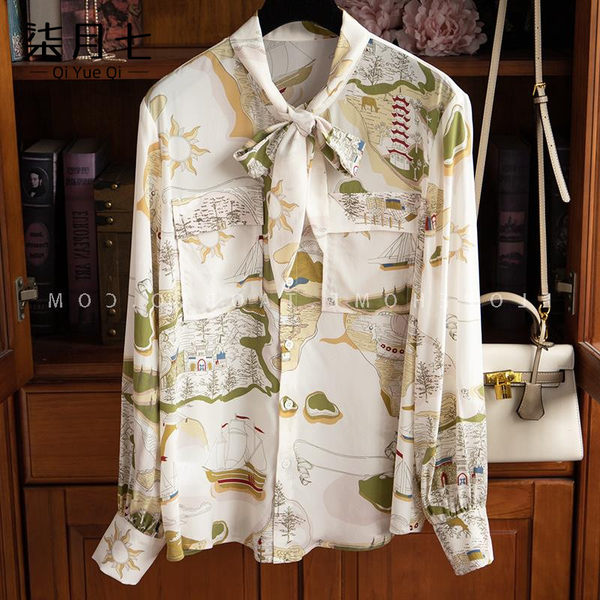 เสื้อเชิ้ตลายดอกผู้หญิง เสื้อเชิ้ตสาววัยผู้ใหญ่ ขายเสื้อผ้าแฟชั่นสุภาพสตรีวัยผู้ใหญ่