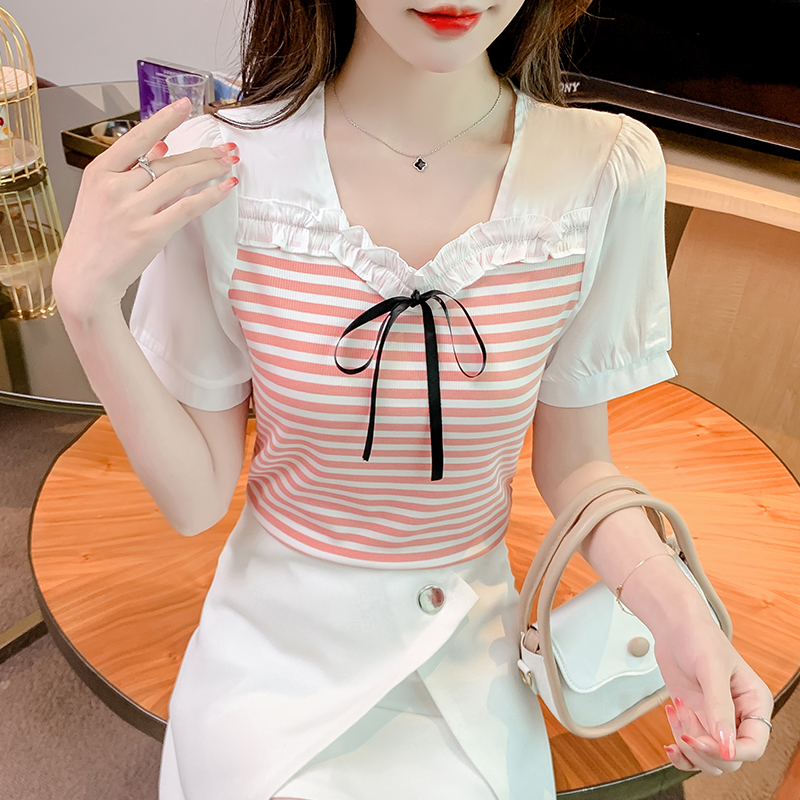 เสื้อผ้าวัยรุ่นเกาหลี เสื้อยืดวัยรุ่นผู้หญิง มีขนาด S M L XL