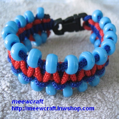 สร้อยข้อมือเชือกร่มลูกปัด #BRR007 size 7.5"