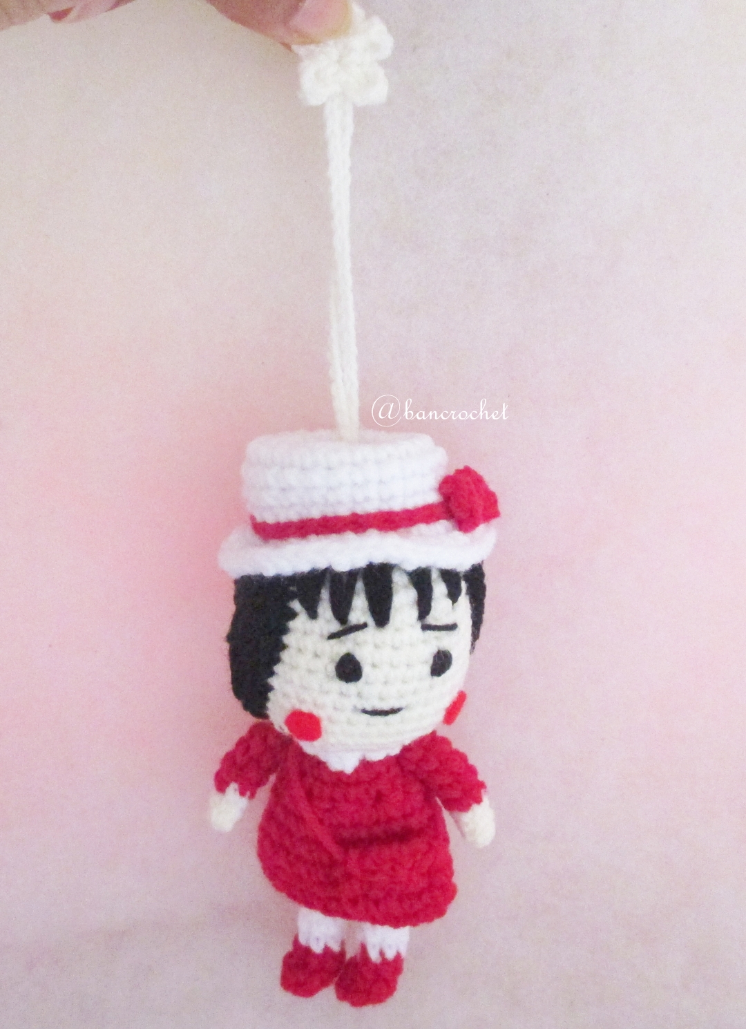 พวงกุญแจมารูโกะถักไหมพรม ขนาด 4 นิ้ว maroko crochet keychain 4 inch