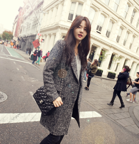 เสื้อโค้ทกันหนาว ทรงยาวเรียบหรู ผ้าทอเนื้อหนา ดูดีมีระดับ บุซับในกันลม พร้อมส่ง same pic