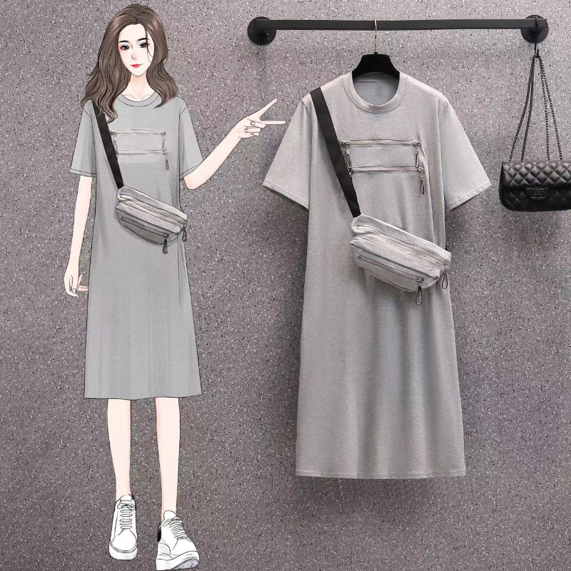 เดรสแขนสั้น มีไซส์ L-4XLอก 38-47 นิ้ว ใส่ได้ทั้งสาวหุ่นดีน่ารักจนถึงสาวอวบพลัสไซส์