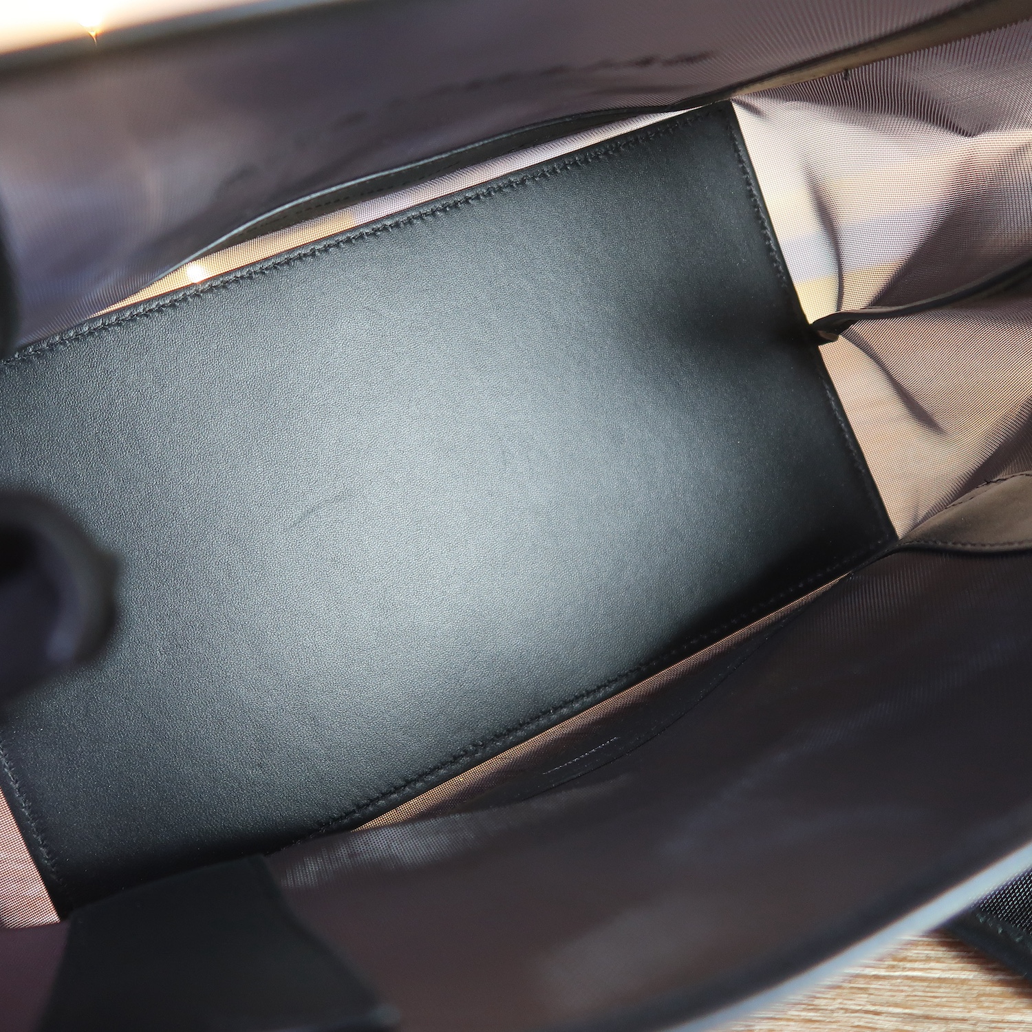 Balenciaga Black Mesh/Calfskin Logo Cabas S Tote Bag