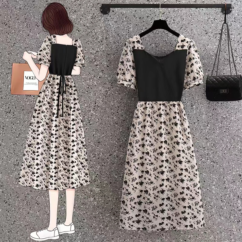 เดรสแขนสั้น มีไซส์ L-4XLอก 38-47 นิ้ว ใส่ได้ทั้งสาวหุ่นดีน่ารักจนถึงสาวอวบพลัสไซส์