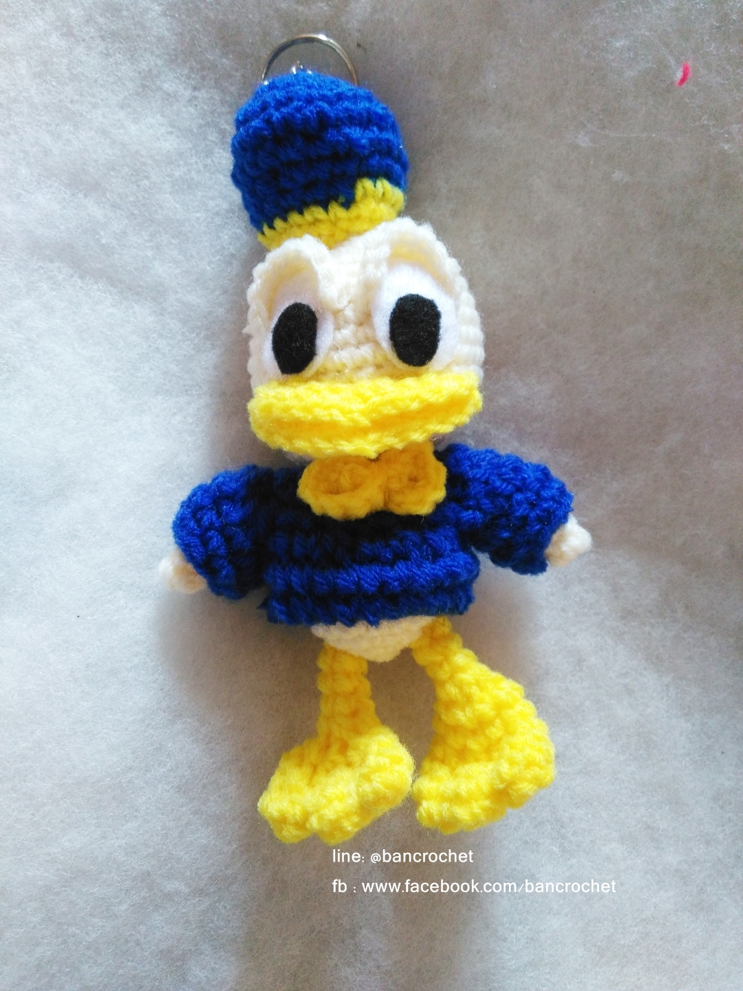 ตุ๊กตาเป็ด donald duck ขนาด 5 นิ้ว (donald duck amigurumi crochet)