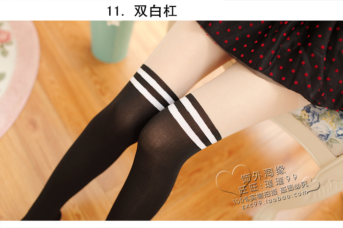 ถุงน่อง แต่งลายคาดแบบถุงเท้า สำหรับสาว ที่ชอบนุ่งสั้น เนื้อยืดได้เยอะค่ะ พร้อมส่งจ้า