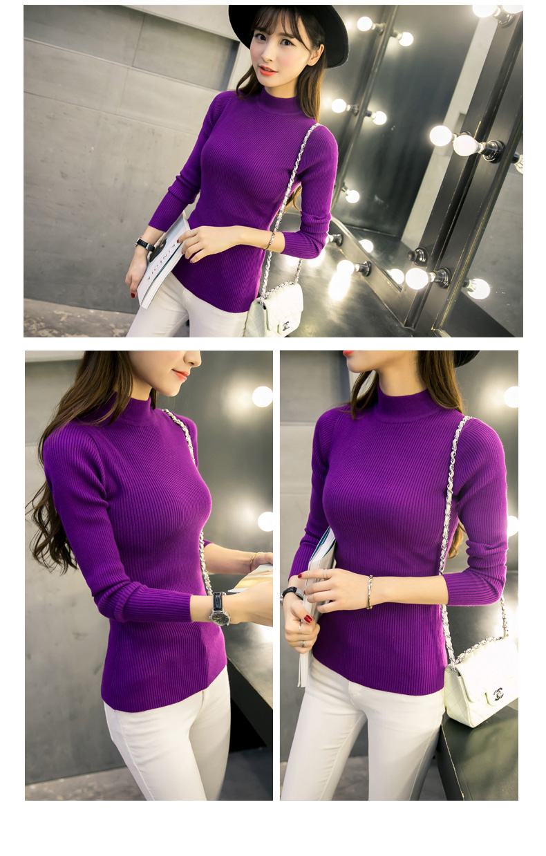 เสื้อสเวตเตอร์ ไหมพรมคอตั้ง ทอละเอียด มีลายในตัว ยืดได้เยอะ