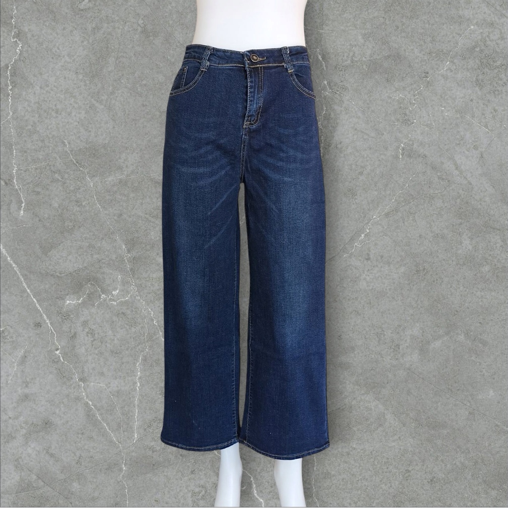 Jeans348 กางเกงยีนส์ขายาวทรงขากระบอกใหญ่เอวสูงสียีนส์เข้ม แฟชั่นนำเข้าเกรดพรีเมียม ผ้ายีนส์แท้เนื้อนุ่มน่าใส่ทรงสวยงานดี แมทช์กับอะไรก็เข้า