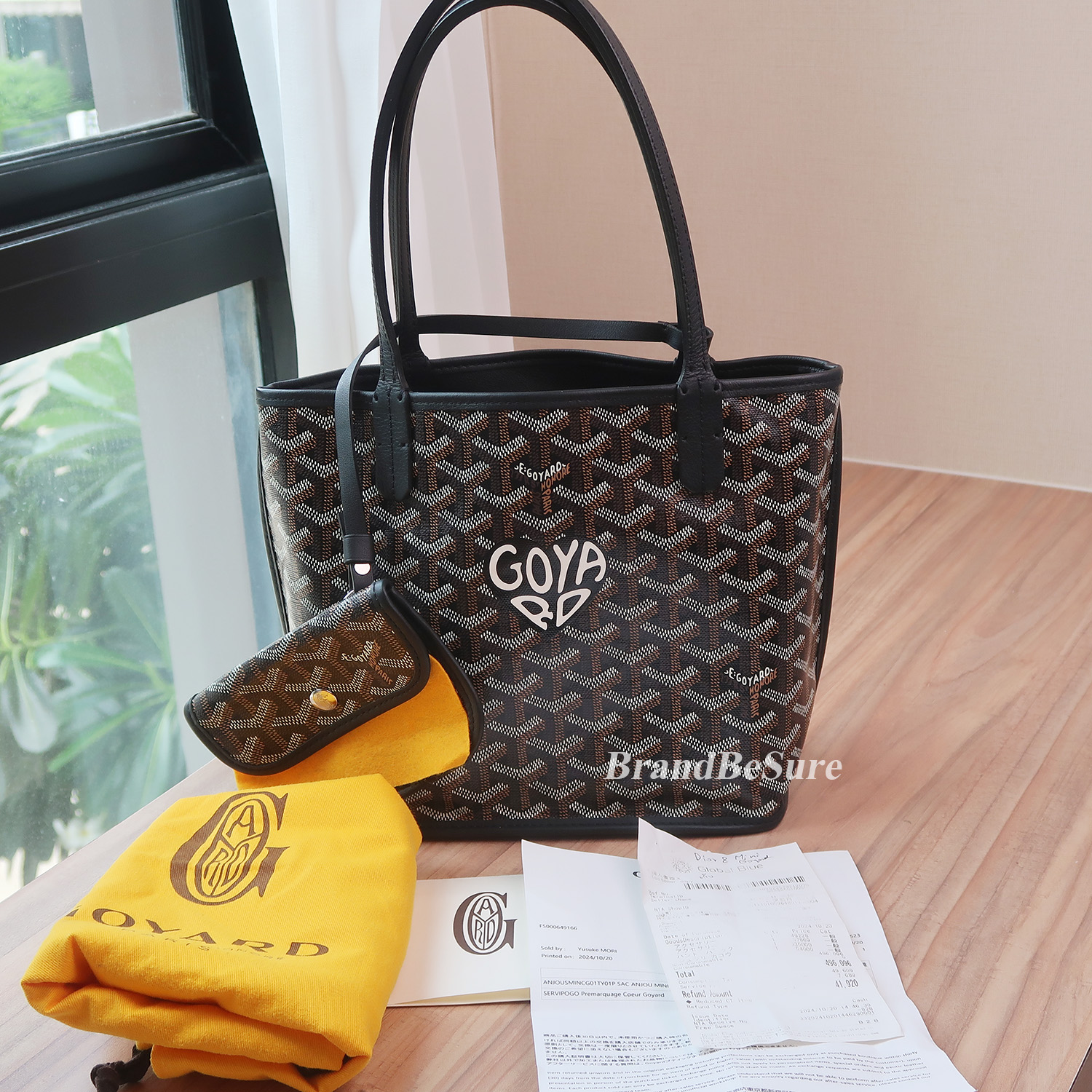 Goyard Black Monogram Heart Anjou Mini Bag (Full Set 2024)