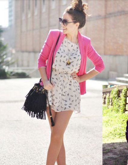 เดรสใส่ทำงาน แขนสั้น ลาย print รูปนก แบบสวยมาก ๆ ค่ะ no 34150