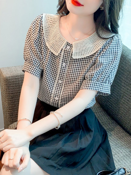 เสื้อลูกไม้ แขนสั้น