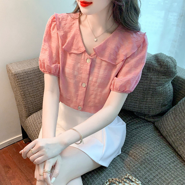 เสื้อลูกไม้ แขนสั้น