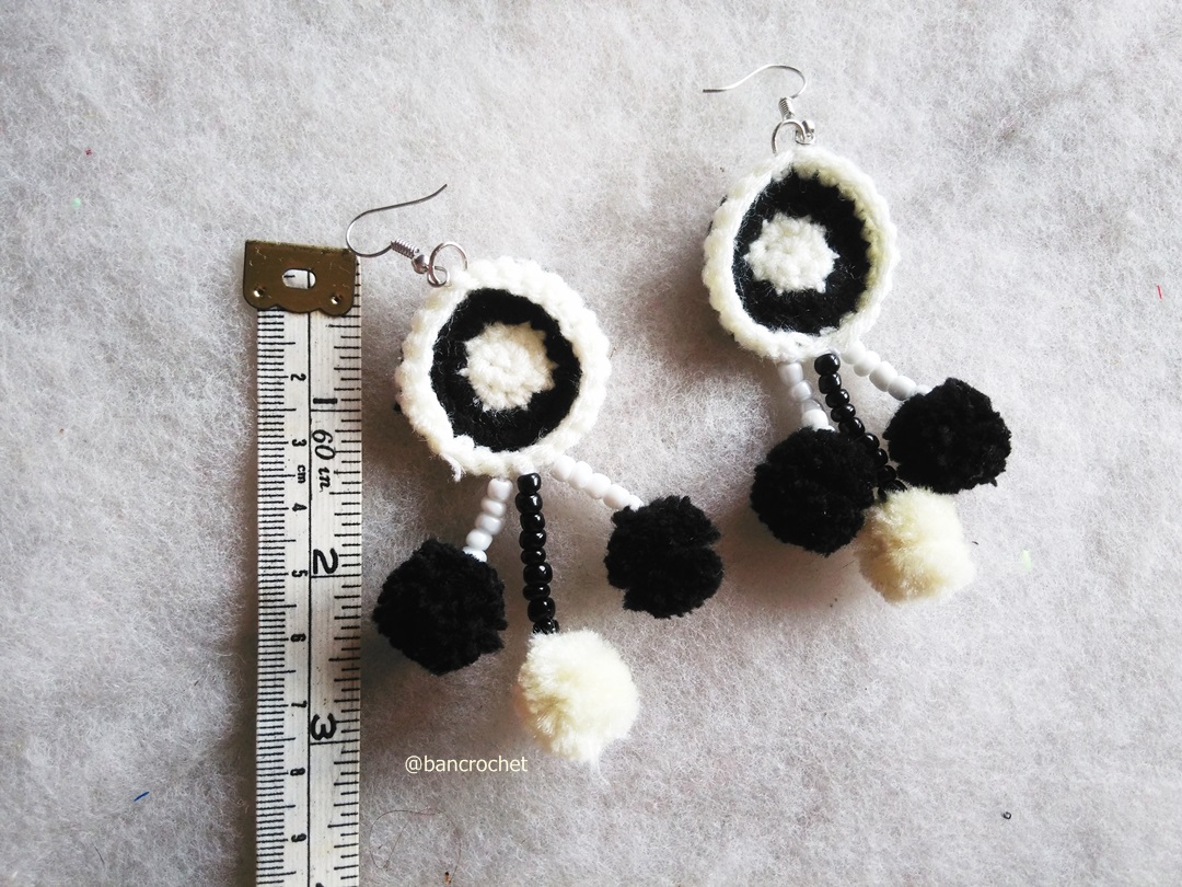 ต่างหูถักโครเชต์ crochet earrings หลากสี 4-6 นิ้ว