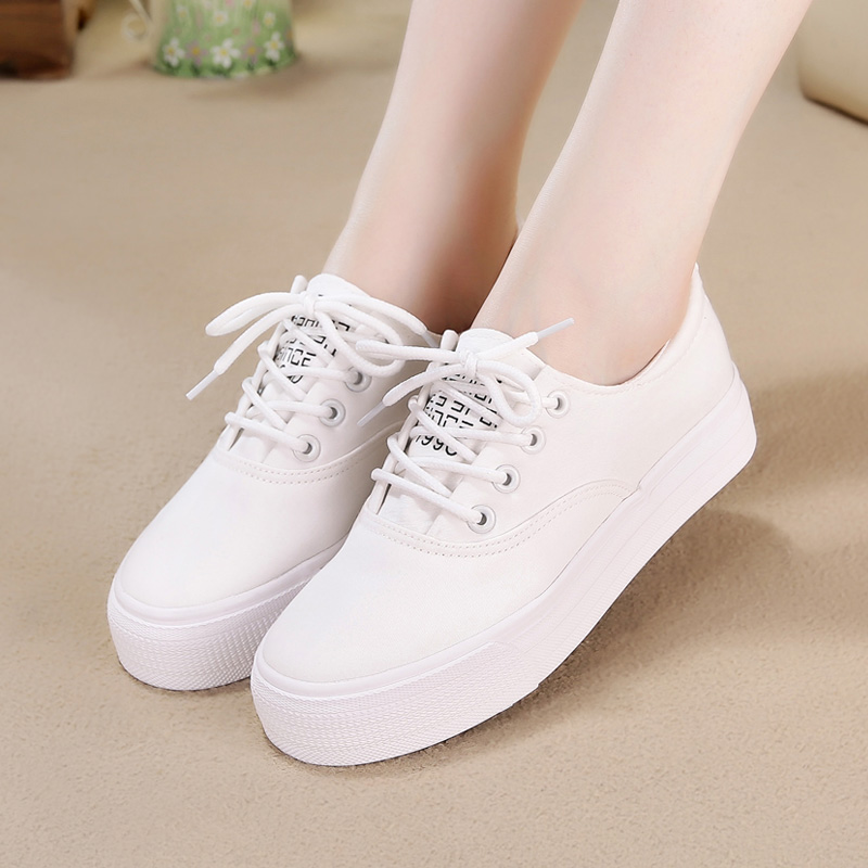 รองเท้าผ้าใบผู้หญิง รองเท้าผ้าใบแฟชั่น ผ้าใบแบบผูกเชือก มีไซส์ 35 36 37 38 39