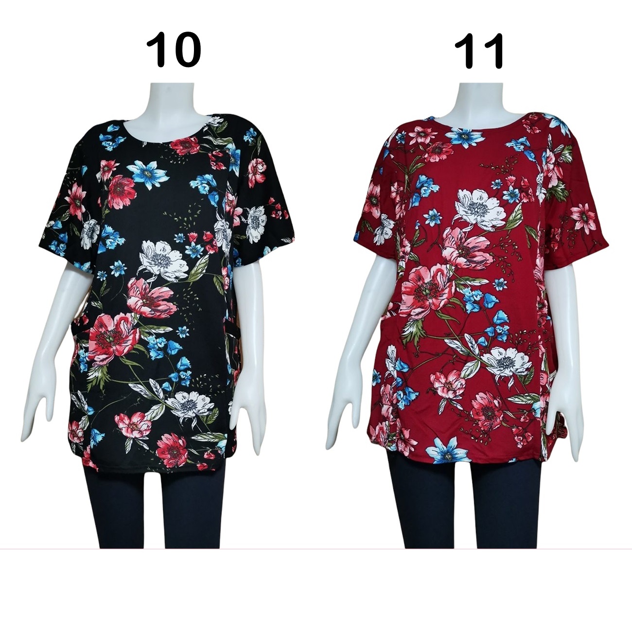 Blouse3764 เสื้อแฟชั่นไซส์ใหญ่ตัวยาวทรงปล่อยลายดอกไม้ กระเป๋าหน้า ผ้าวูลเวฟ(ผ้าหนังไก่)เนื้อดีหนานิ่มมีน้ำหนักยืดขยายได้เยอะใส่สบายสุด งานดีทรงสวย ทรงนี้ใส่ได้เรื่อยๆ งานสวยแมทช์กับอะไรก็เข้า มีหลายสีหลายลาย