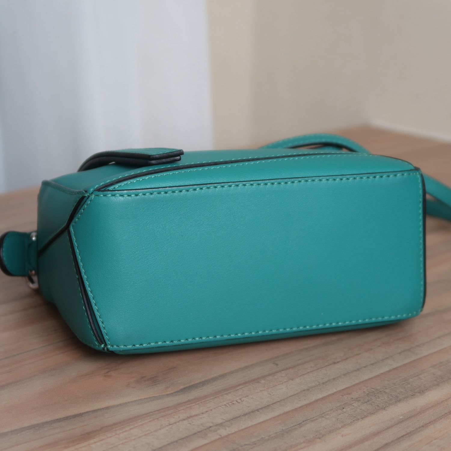 Loewe Emerald Green Calfskin Puzzle Mini SHW