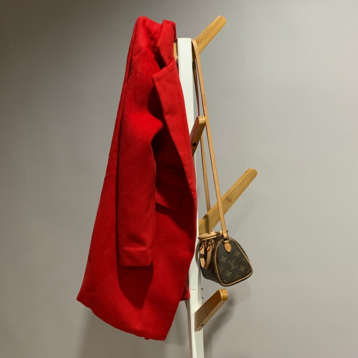 เสื้อโค้ท สไตล์เกาหลี ทรงโคล่ง แบบเก๋ ผ้าหนากันหนาวได้ดี บุซับในกันลม พร้อมส่ง สีแดง