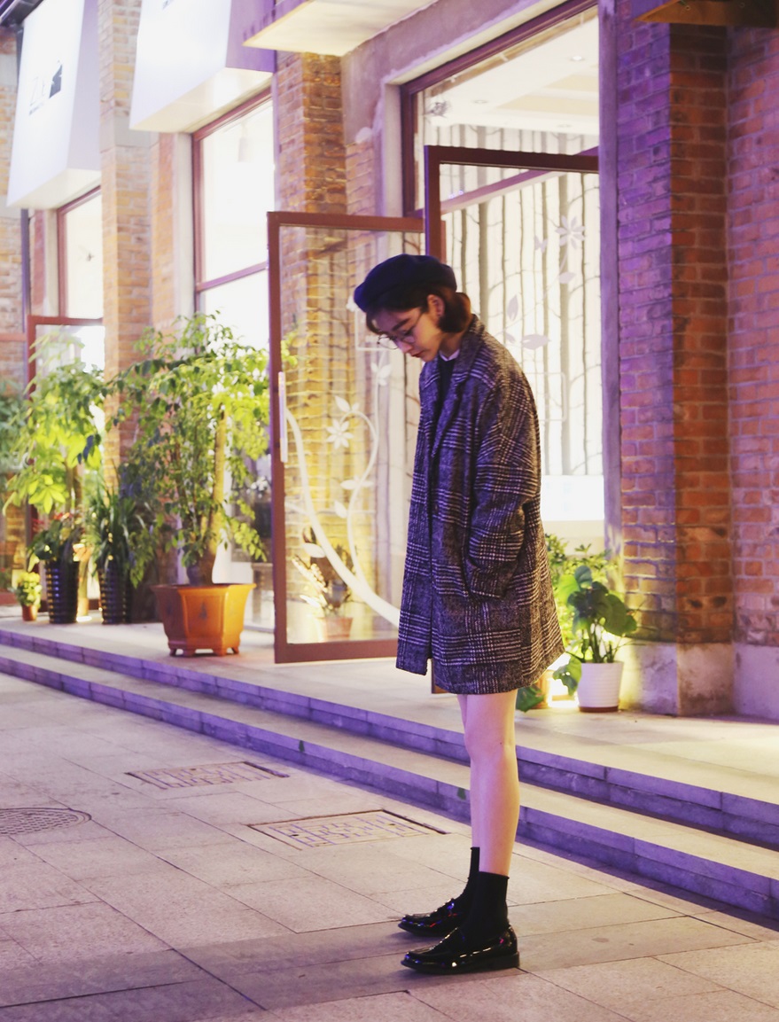 เสื้อโค้ทกันหนาว สไตล์ญี่ปุ่น ลายขาวดำ เรียบง่าย ดูดี พร้อมบุซับในกันลม