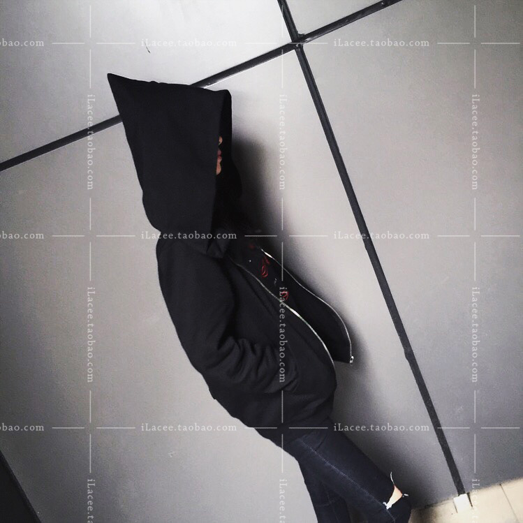 เสื้อกันหนาว ฮู้ดเท่ๆ สีดำ ผ้าใยสังเคราะห์ งานดุหนานุ่ม พร้อมส่งเลยจ้า BLACK