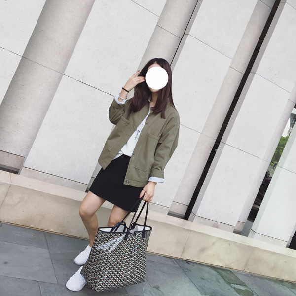 เสื้อคลุมสไตล์เกาหลี สีเขียวทหาร ทรงสวย ผ้าป่านบุซับในเนื้อนุ่ม ใส่คลุมกำลังดี เท่ๆ พร้อมส่งเลยจ้า สีเขียวทหาร