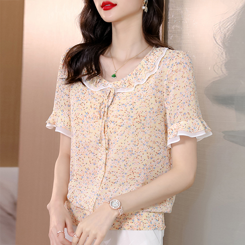 เสื้อชีฟอง เสื้อแฟชั่นสุภาพสตรีวัยผู้ใหญ่ มีไซต์ อก34นิ้ว-43นิ้ว