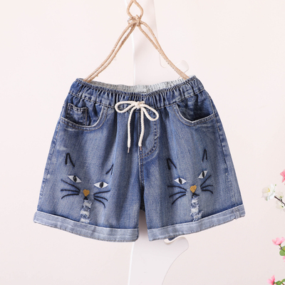 กางเกงยีนส์ ยีนส์สไตล์วินเทจ ปักลายด้าย