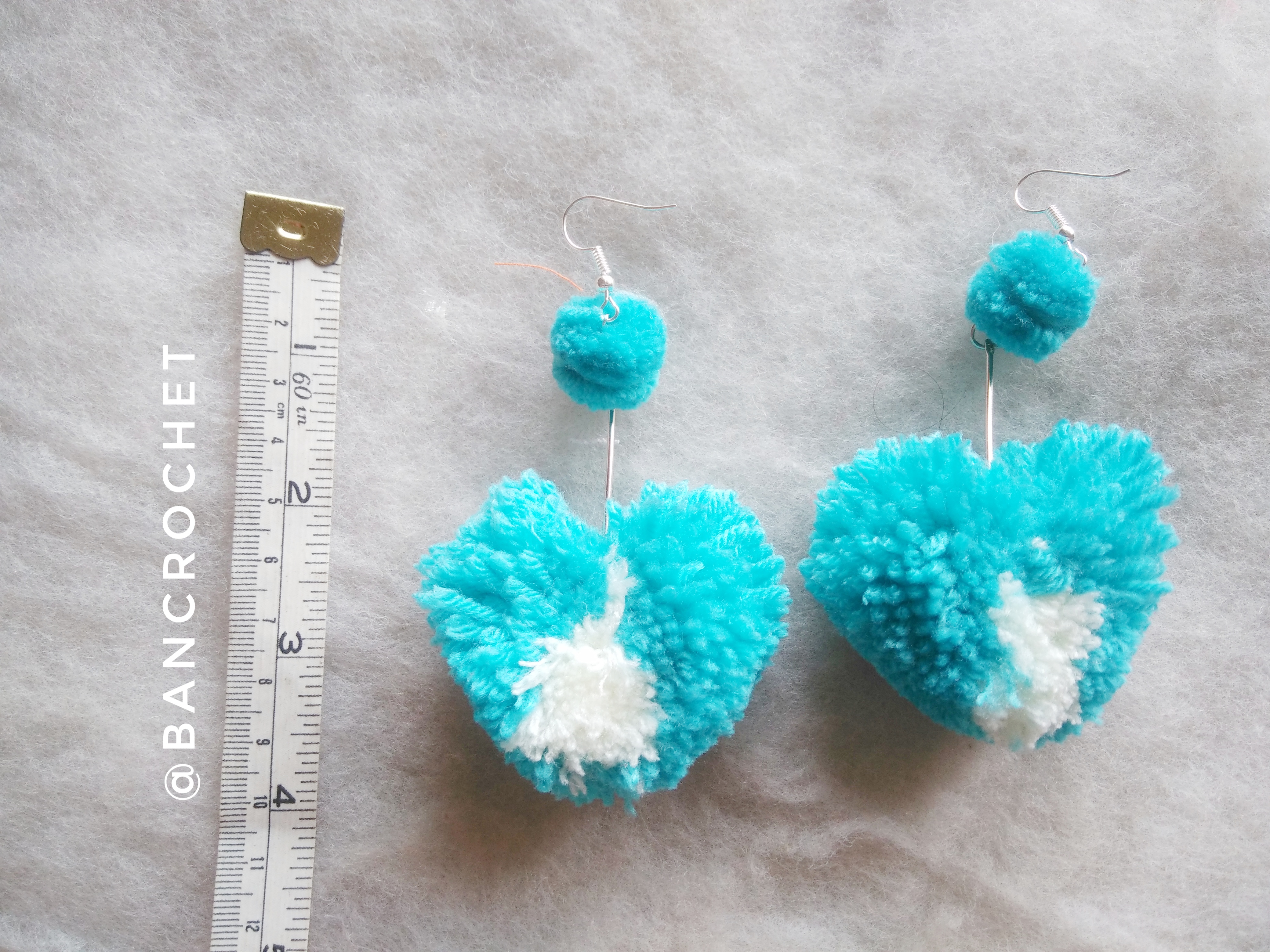 Bancrochet ต่างหูถักโครเชต์ crochet earring หลากสี 4-6 นิ้ว