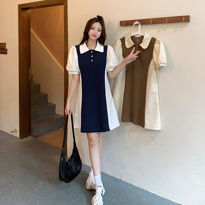 เดรสแขนสั้น มีไซส์ L-4XLอก 38-47 นิ้ว ใส่ได้ทั้งสาวหุ่นดีน่ารักจนถึงสาวอวบพลัสไซส์