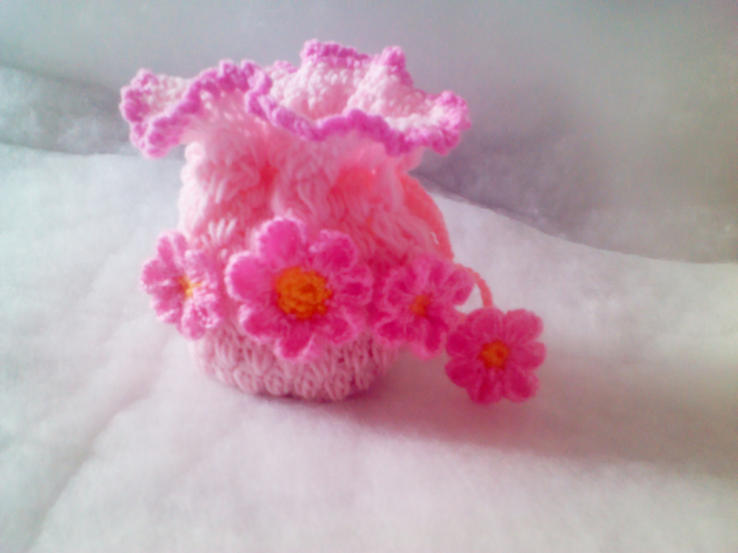 กระเป๋าดอกไม้ชมพู