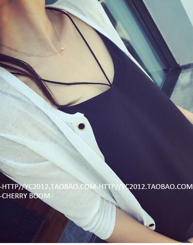 เสื้อสายเดี่ยวสุด sexy แต่งสายโชว์หลัง ผ้าชีฟอง 2 ชั้น